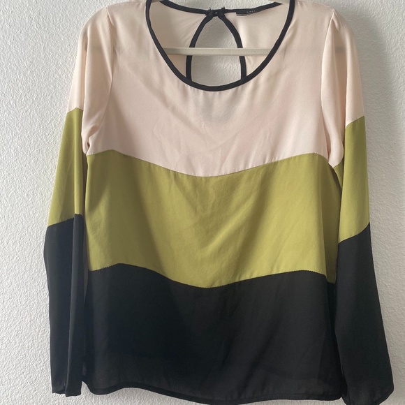 I.ner Sheer Striped Flowy Women's Top - Picture 1 of 3